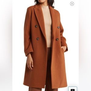 NWT Vince Brushed Double Breasted Coat (Golden Toffee)